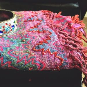 Gorgeous multi colored stole from India