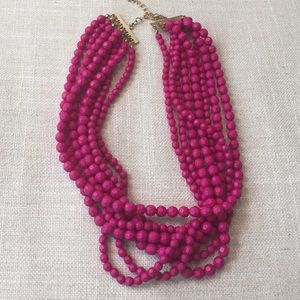 Magenta beaded statement necklace