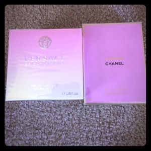 Versace bright pink and Chanel Chance