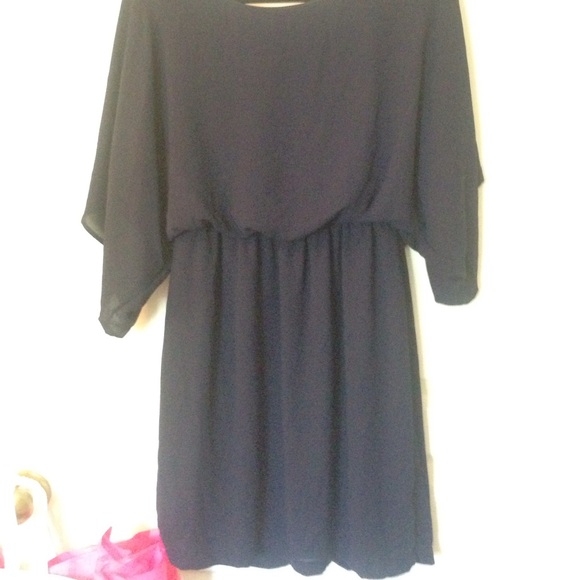 Open back navy blue dress