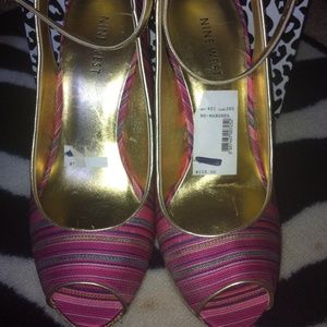 Nine West multi colored wedges. Nwt