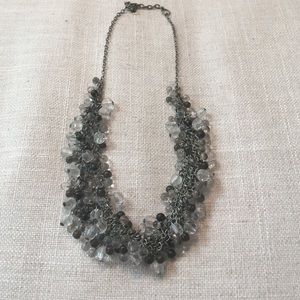 Gray beaded statement necklace
