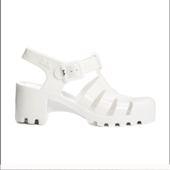 Juju white jelly heeled sandals