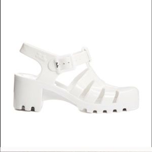Juju white jelly heeled sandals