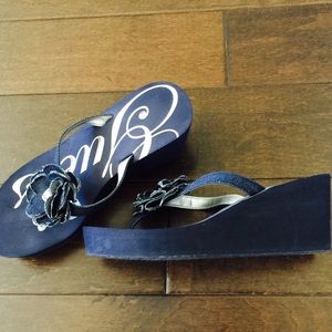 Guess Denim Flip Flop Wedge