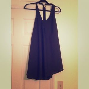 Arden B sexy backless dress with gold accent