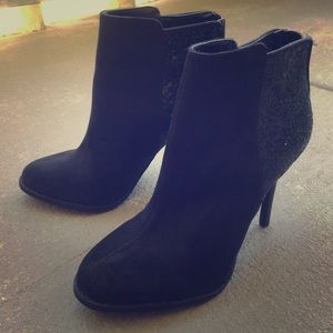 Mossimo Black Black Booties With Glitter Back