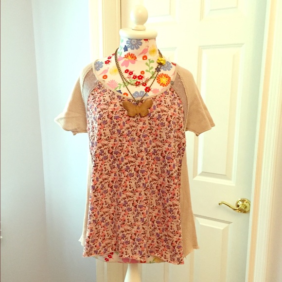 Free People Crochet Back Blouse