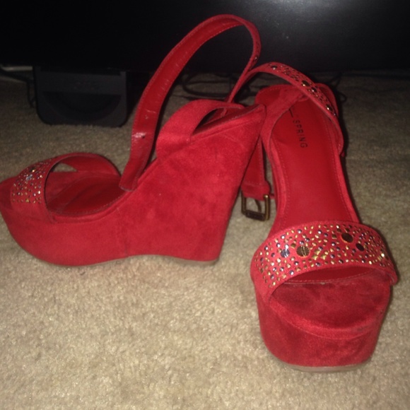 Sassy red bling wedges