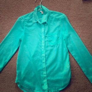 green/teal American eagle long sleeve button down!