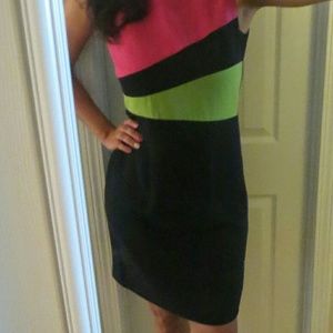 Tri color knee length sheath dress