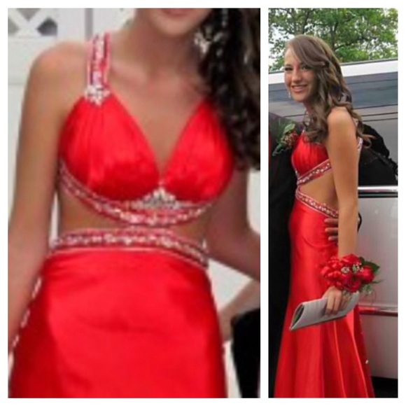 Jasz Couture Sexy Cutout Low Back Red Dress