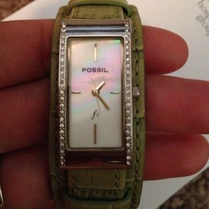 Fossil Embossed Genuine Leather Watch!