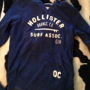 Navy blue Hollister pull over hoodie size Small