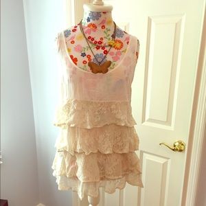 Free People Lace Tiered Tank