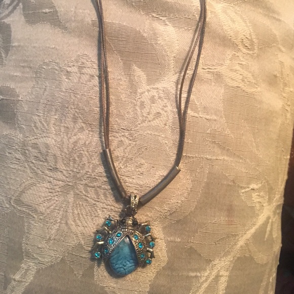 Turquoise beetle necklace