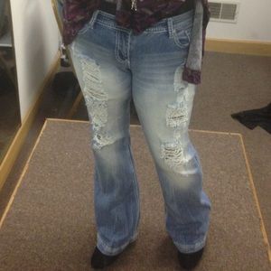 Ariya Distressed Bootcut Jeans - Jr 13/14-W 10/12