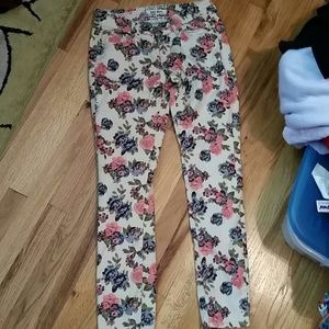 floral jeans