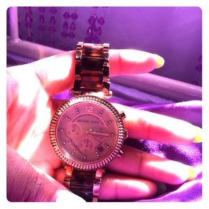 Rose gold MK watch