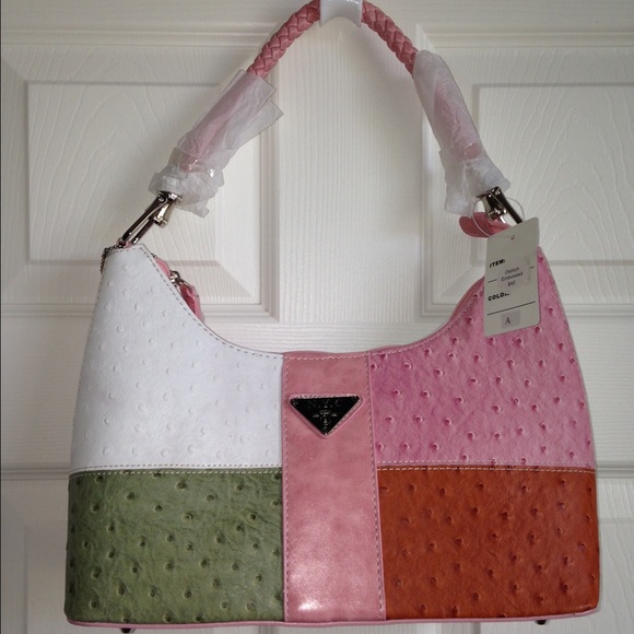 NWT Ostrich embossed hobo handbag