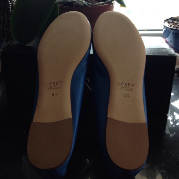 JCREW Bright Cobalt Leather Ballet Flats - Picture 3 of 4