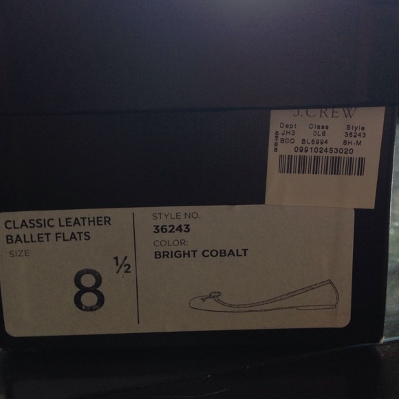 JCREW Bright Cobalt Leather Ballet Flats - Picture 4 of 4