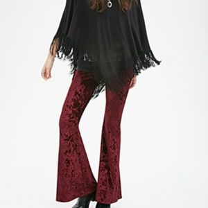 Red velveteen bell bottoms