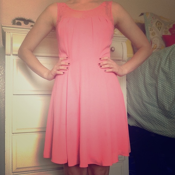 Super cute pinky-coral dress from Express