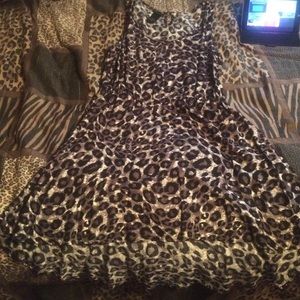 Leopard print hi-low dress