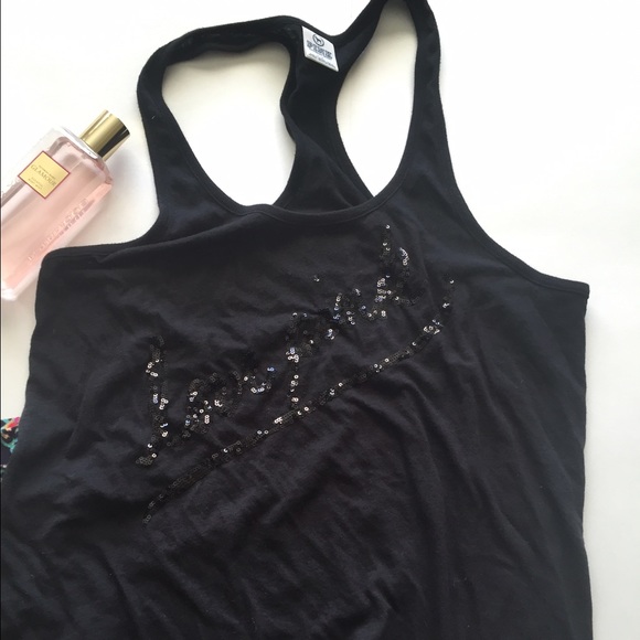 ✨SOLD IN BUNDLE✨Love Pink black tank - Picture 2 of 4