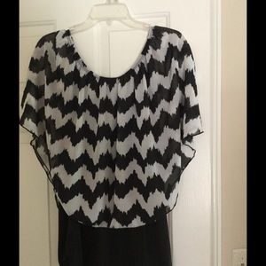Black and white blouse