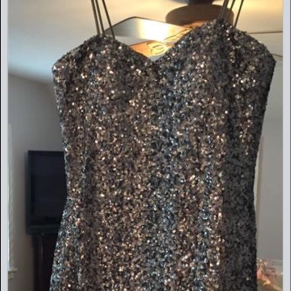 Silver sequined dress