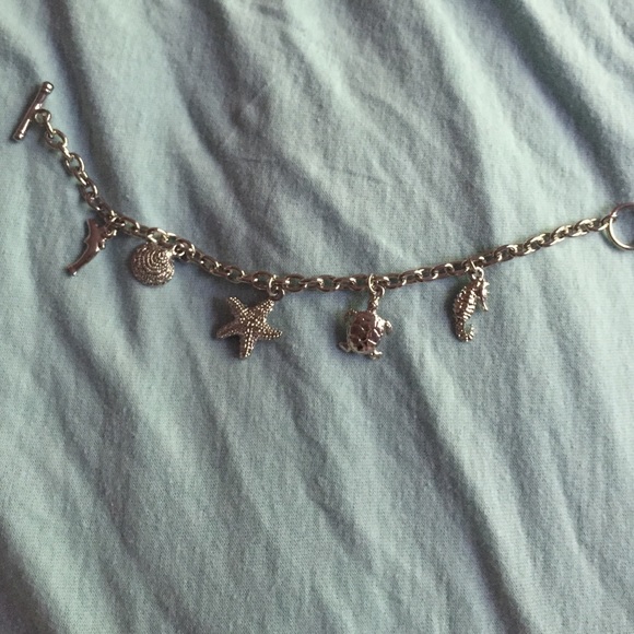Silver nautical charm bracelet