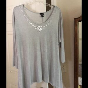 Beaded grey tunic