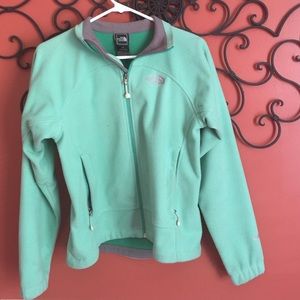 North face jacket size small pretty mint green