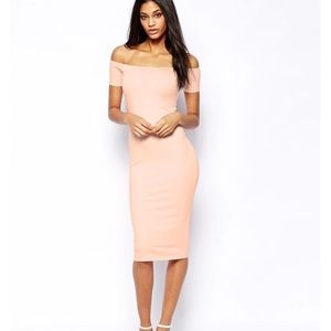 ASOS Midi Bardot Body-Conscious Dress