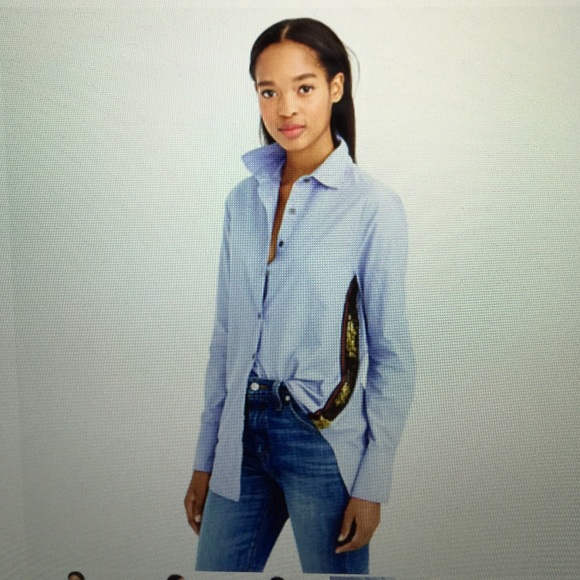 NWOT J.Crew Sequin -stripe shirt