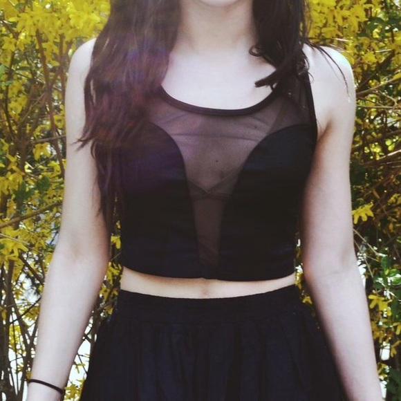 ❌SOLD❌Windsor mesh insert crop top