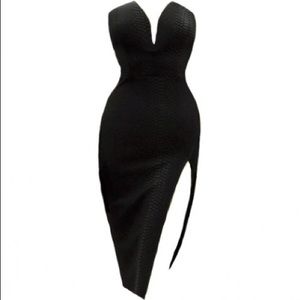 Black high slit midi dress *BRAND NEW*