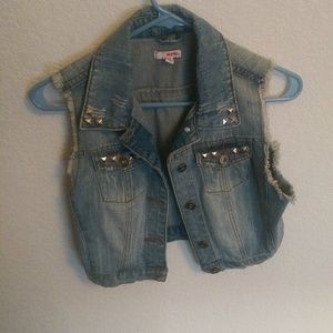 Studed denim vest