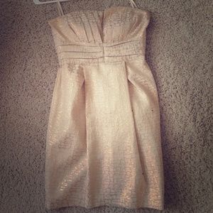 Size 2 BCBG gold ivory dress