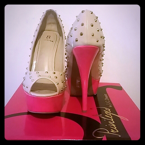 Nude and pink platforms