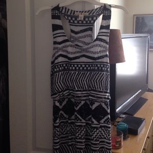 Blue and white long summer dress