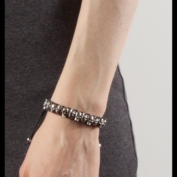 Brandy Melville Black Skull Bracelet Adjustable