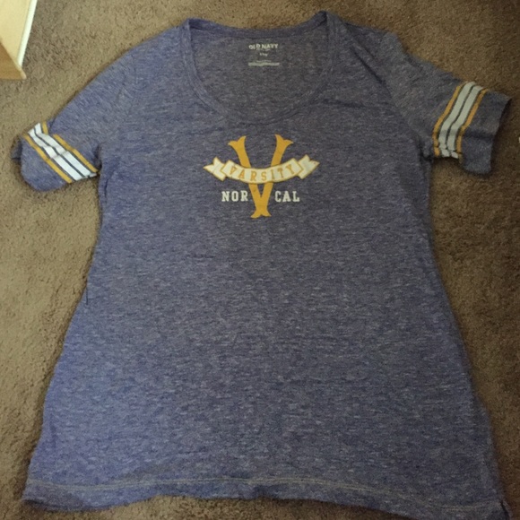 Old Navy Purple Yellow White Baseball like T Sirt