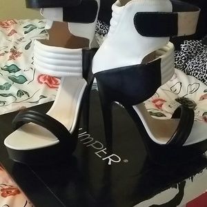 Black White heels size 10