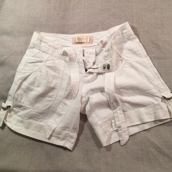 Women's White Linen Shorts Size 1