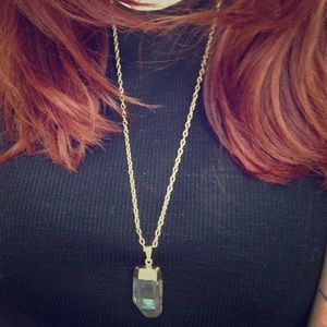 Gold dipped quartz necklace