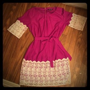 Purple Gianni Bini Dress with Lace Detail