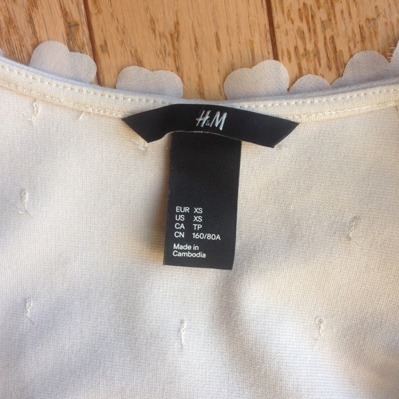 H&M Flower Cream Dress XS Summer - Picture 3 of 3